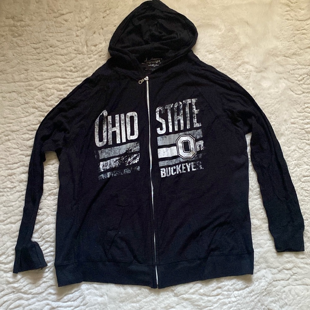 Black OSU Zip Up Hoodie